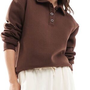 ASOS Chocolate Button-Up Sweatshirt